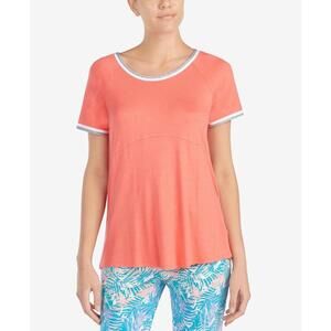 Layla Womens Contrast Trim Pajama Top Size L